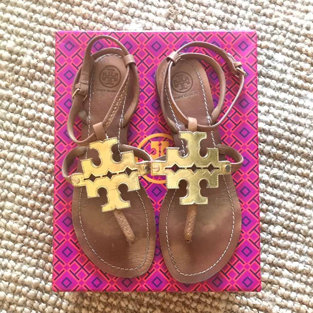 Tory Burch Chandler Leather Flat Thong Sandal: 9.5